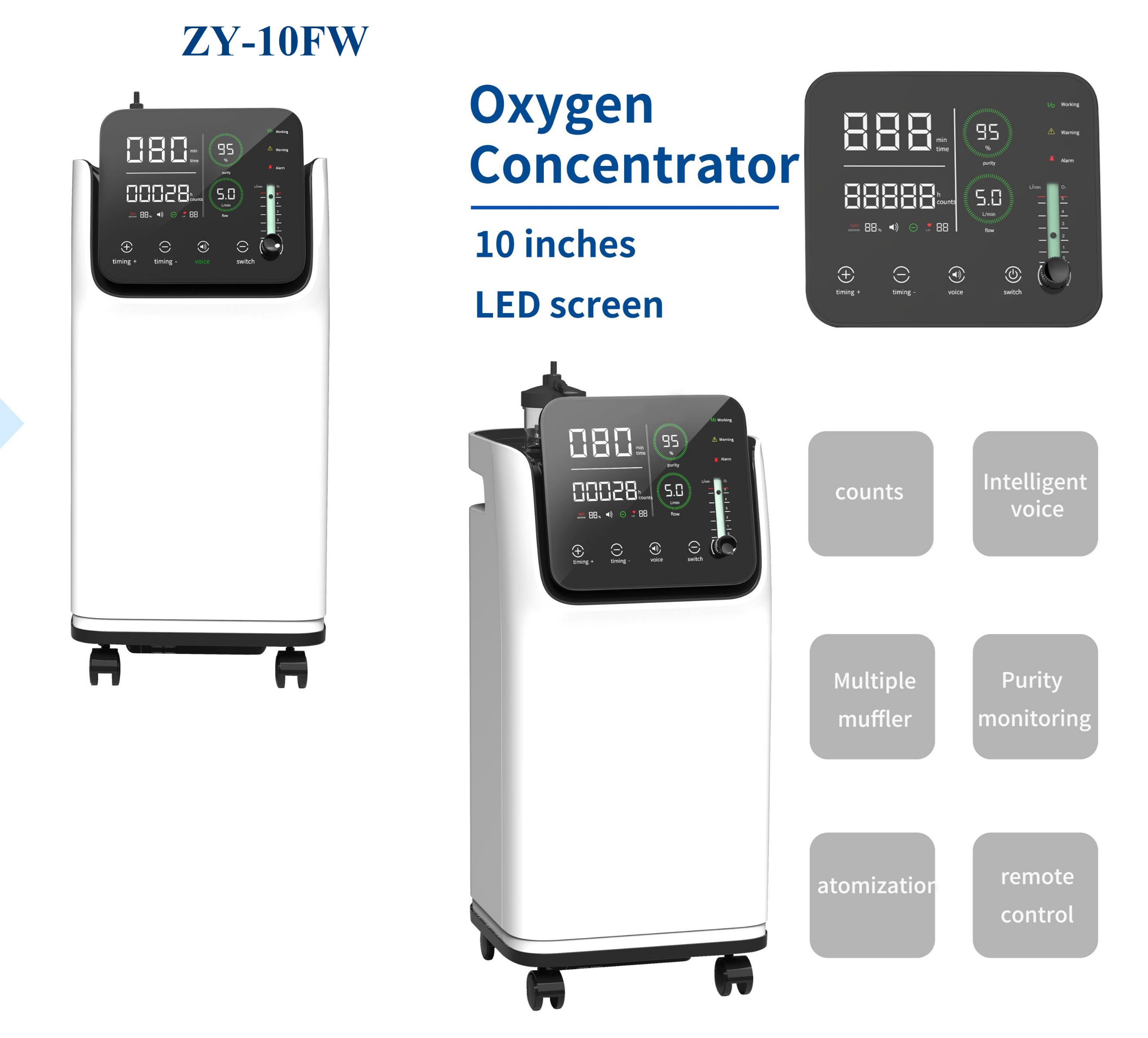 Máy tạo Oxy đa năng kèm phun sương / xông khí dung (sử dụng được cùng 01 lúc cho 02 người; rất tiện ích và hiệu quả cho gia đình & cá nhân đang điều trị bệnh Covid-19 tại nhà