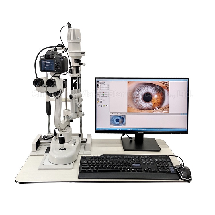 Kính sinh hiển vi khám mắt kỹ thuật số cao cấp với máy ảnh kỹ thuật số DSLR